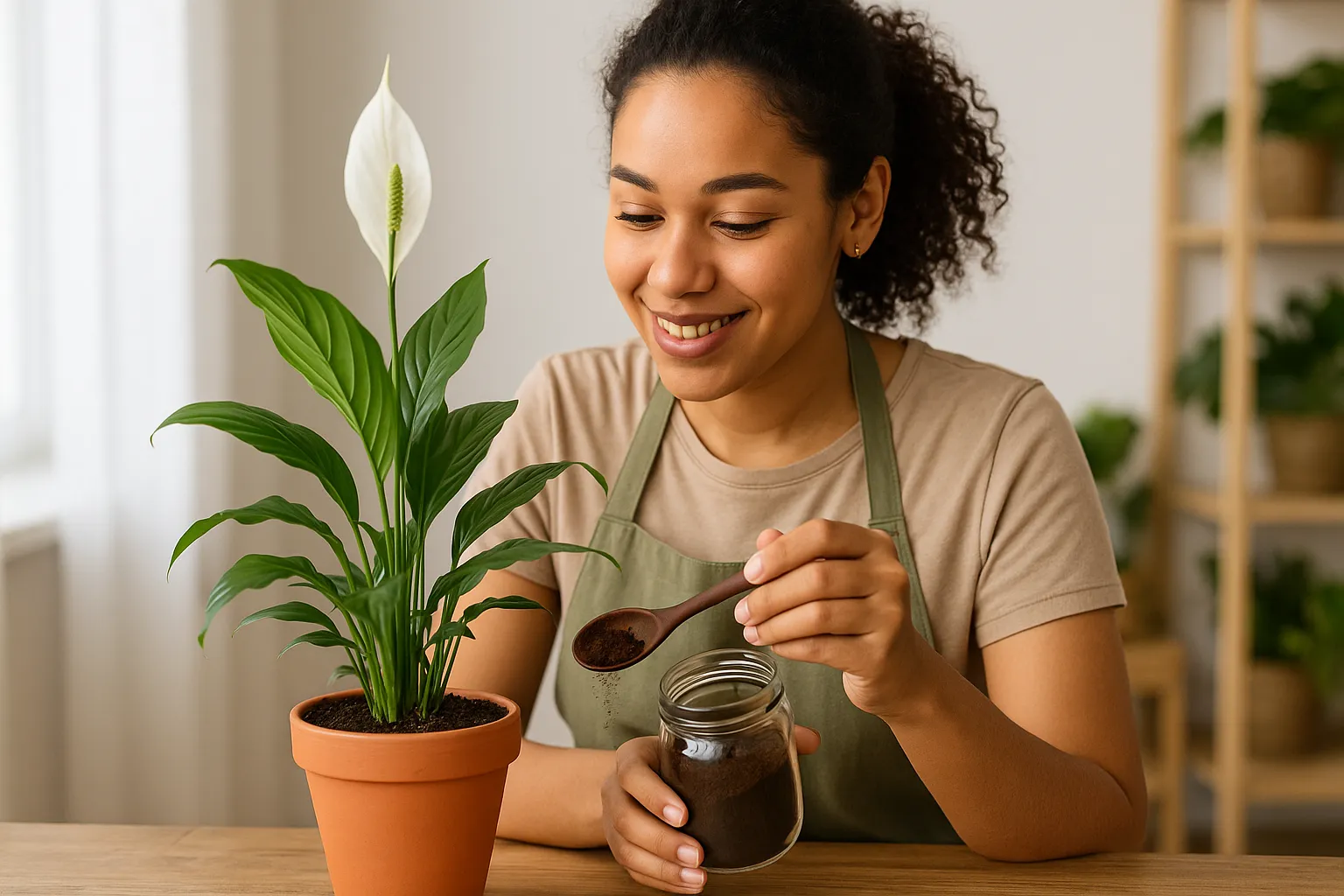 6 macetes para adubar seu lírio-da-paz com borra de café