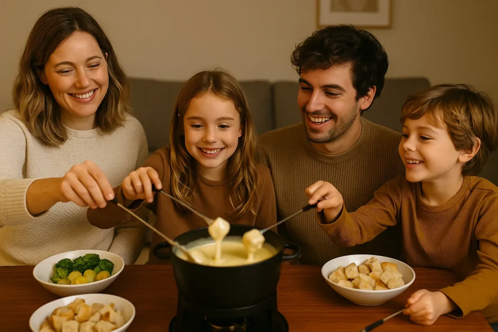 Fondue de queijo que derrete na boca
