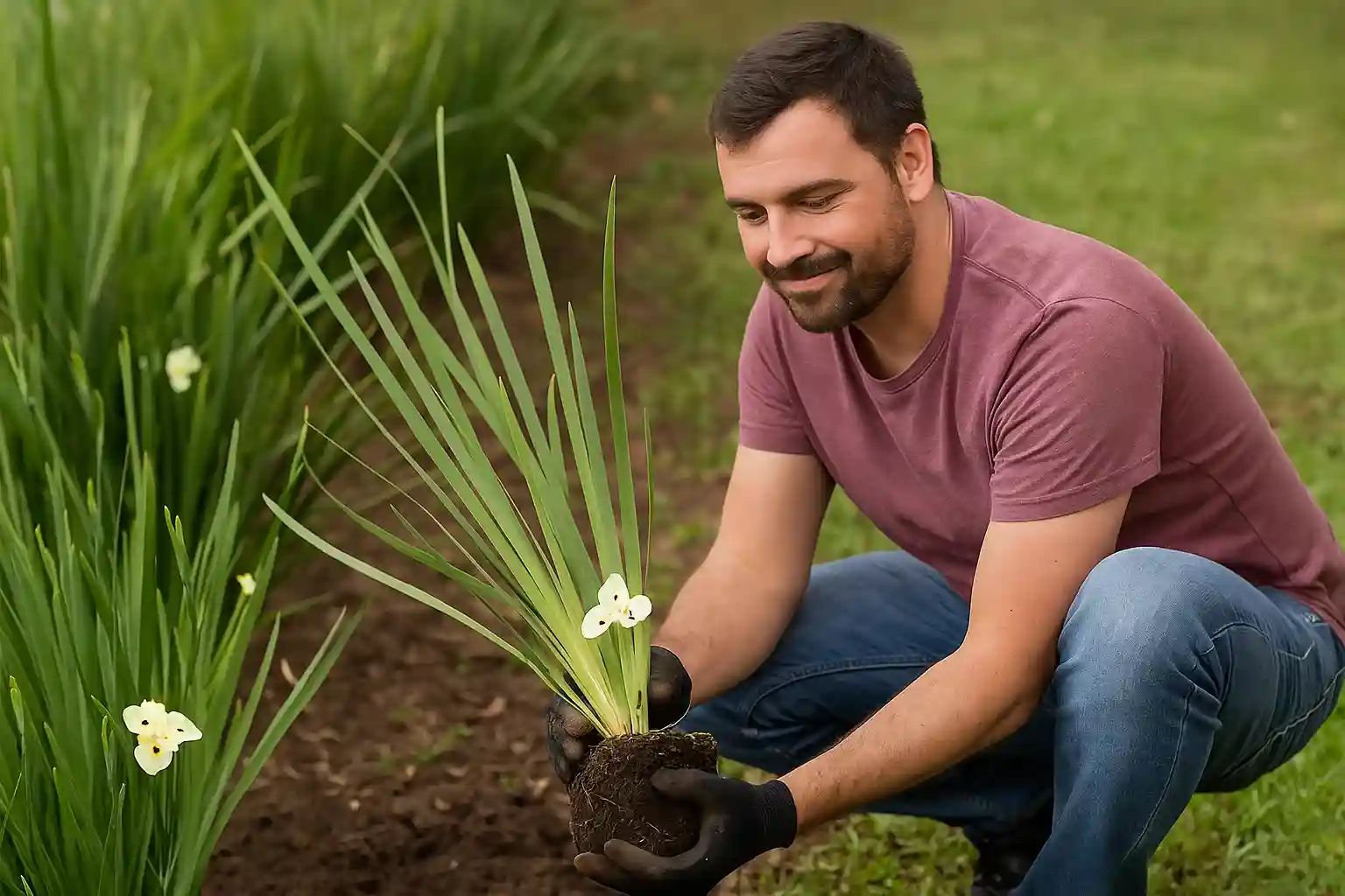 Como plantar moreia e multiplicar touceiras no jardim