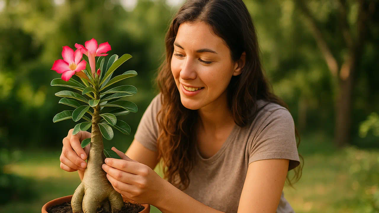 Rosa-do-deserto: 5 truques simples para engrossar o caule naturalmente